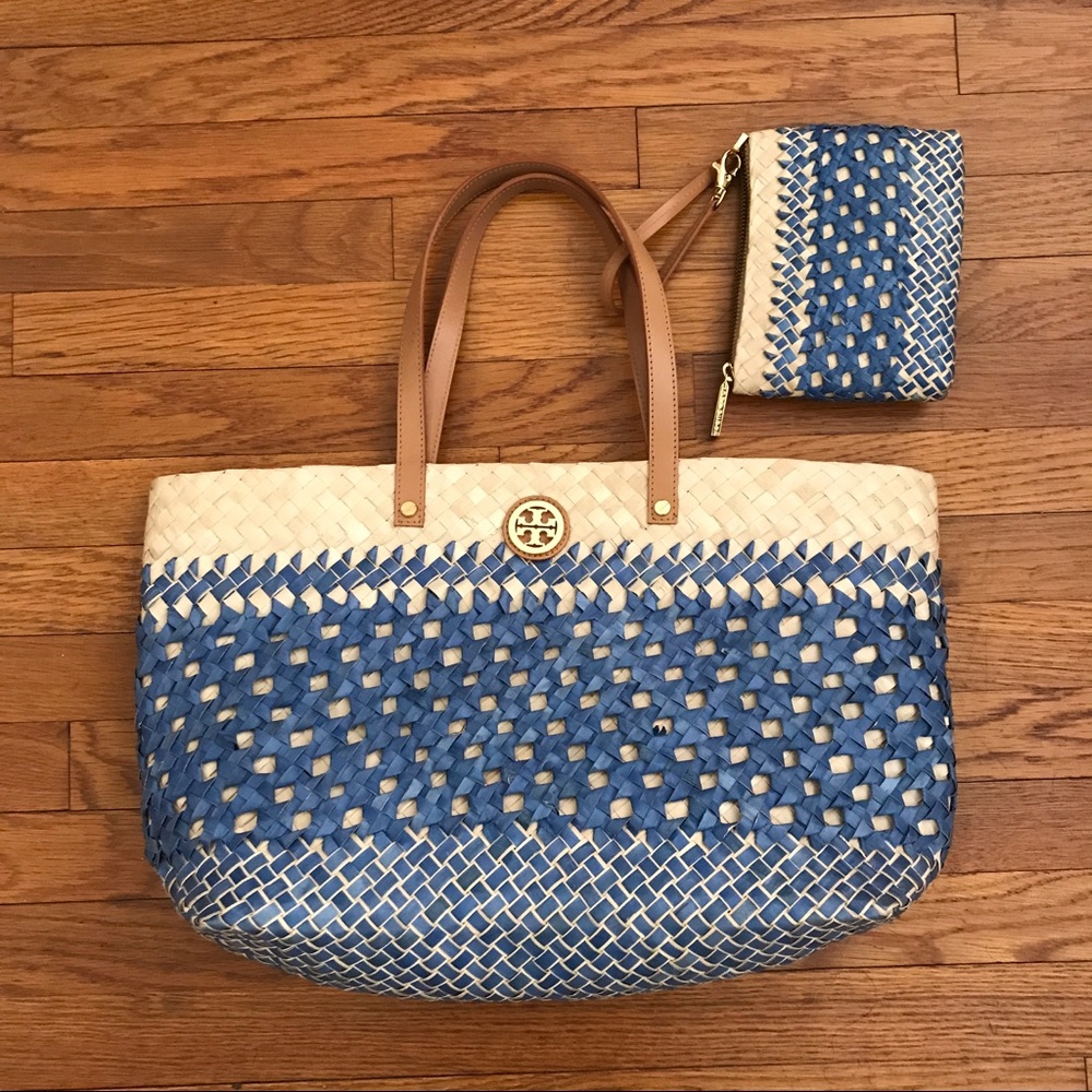 Tory Burch Small Straw Square Tote